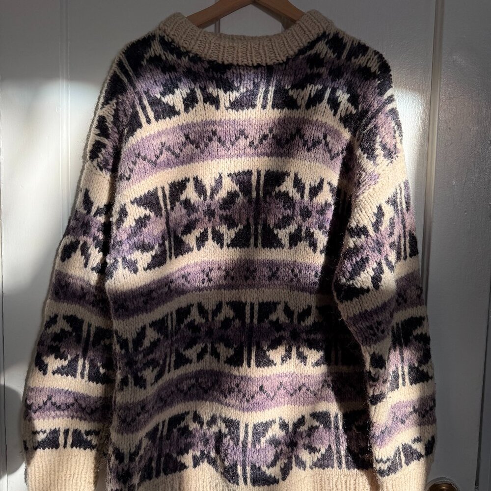 100% Pure Wool Hand-Crafted Sweater - Thick Knit Fisherman Style